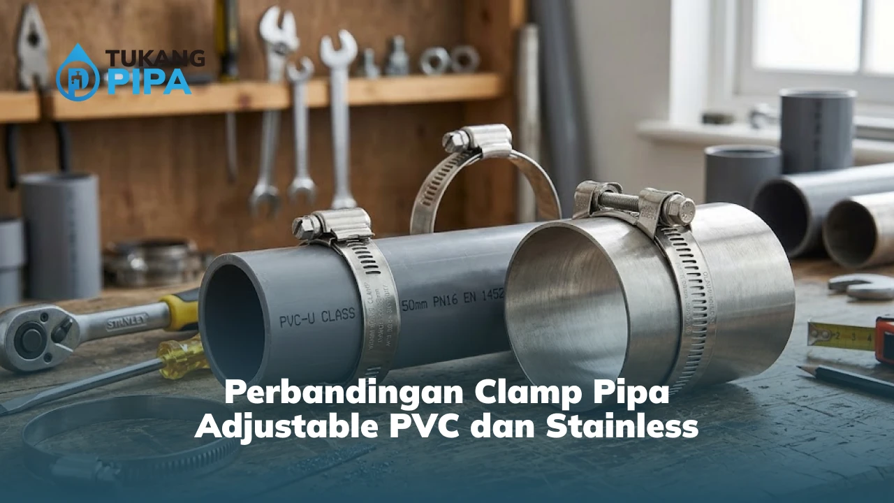 Perbandingan Clamp Pipa Adjustable PVC dan Stainless
